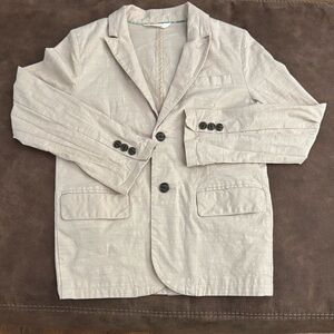 Girls Beige Blazer with Black Buttons